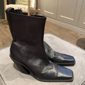 Zara Sleek Black Heeled Boots